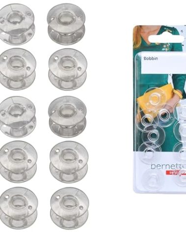 Bernette Bobbins [10 Pack] – Compatible with Bernette Sewing & Embroidery Machines B79, B77, B70, B37, B38, B05 Academy, B05 Crafter & B79 Yaya Han – Durable Plastic Bobbins for Quilting, & Sewing