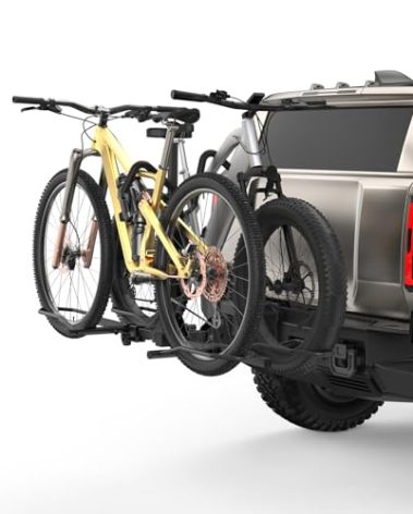 TrailXpert 2-Bike Rack Hitch Mount, Fits E-Bikes, Fat Tires up to 5", 160lbs Tilting Hitch Mount Platform Rack for Cars SUVs Trucks -2" Receiver