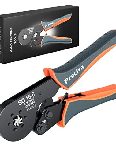 Hexagonal Ferrule Crimper, Preciva Hexagonal Jaw Wire Crimping Pliers AWG 28-5 Self-Adjustable Ratchat Wire Crimping Tools for Wire Terminals Cables End-sleeves
