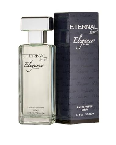 Eternal Love Elegance for Men - Long Lasting Eau de Parfum Spray - Clean Masculine Floral Aquatic Fragrance with Jasmine & Musk - Summer Scent - 1.7oz