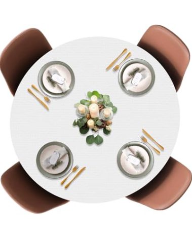 LAMINET - Deluxe Cushioned Heavy-Duty Elastic Edged Quilted Table Pad - Small Round - Fits Tables up to 44" Diameter - The Ultimate Protection for Your Table