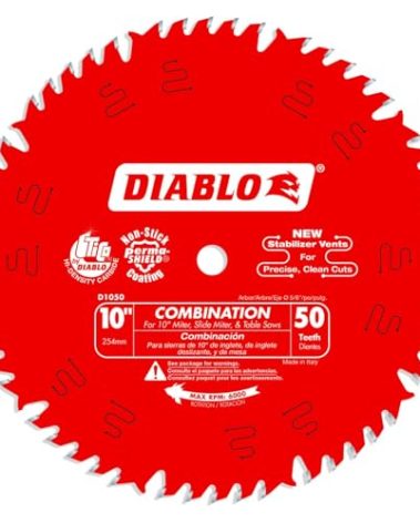 Diablo by Freud "Freud D1050X Diablo 10"" 50-tooth ATB Combo Saw Blade w/5/8"" Arbor&PermaShield"