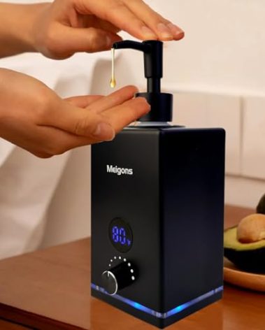 Oil Warmer for Massage, Massage Oil Warmer, Body Oils Heater for Spa, with Two Oil Bottle Dispenser, Adjustable Temperature (Black)