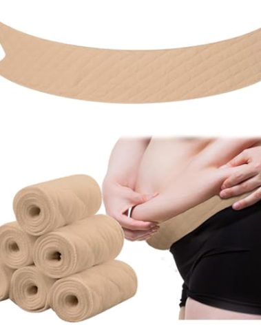 Wesnoy 6 Pcs Cotton Tummy Liners for Sweat Rash Under Belly Sweat Liners for Skin Folds Plus Size(Skin Color,XXL)
