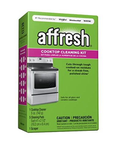 Affresh Cooktop Cleaning Kit, Safe for Glass & Ceramic Cooktops, Includes 5 oz cleaner, 5 pads, 1 scraper