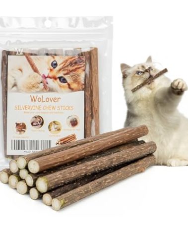 Silvervine Sticks for Cats, Natural Catnip Matatabi Chew Sticks Teeth Molar Chew Toys for Cat Kitten Kitty (at Least 12 PCS)