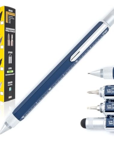 Monteverde USA 9-in-1 Tool Mechanical Pencil in Navy Blue – Multifunctional Pencil with Stylus, Screwdrivers, Ruler, and Eraser – Exclusive Collection Ideal Gift for Professionals