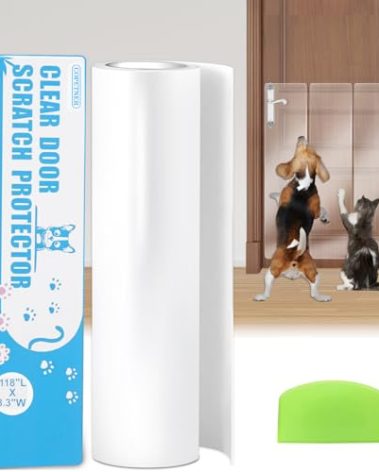 Door Protector from Dog Scratching, Clear Heavy Duty Flexible Door Claw Shield, Anti-Scratch Guard for Furniture, Window, Wall – cat Scratch Furniture Protector - (118in X 8.3in)
