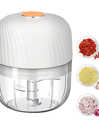 Electric Garlic Chopper, Mini Portable Veggie Chopper, 250ML Garlic Grinder Masher Onion Grinder, Blender to Vegetable, Wireless Food Processor for Ginger, Chili, Fruit, Meat, etc