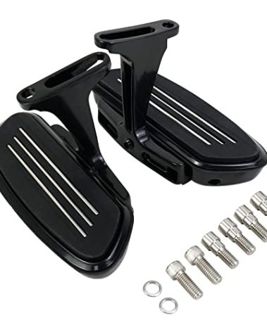 VASTMT Motorcycle Footboards Passenger Floorboard and Mount Kit Fit for Harley Touring Road King Road Glide Street Glide Electra Glide CVO 1993-Up