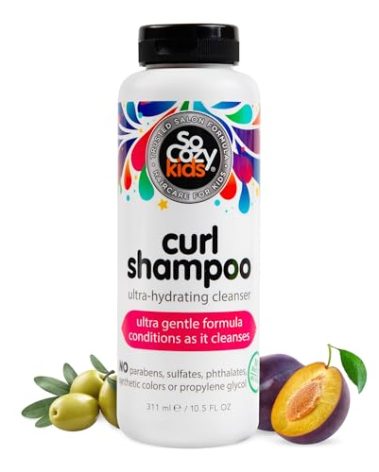 SoCozy Curl Shampoo | For Kids Hair | Ultra-Hydrating Cleanser | No Parabens, Sulfates, Synthetic Colors or Dyes, Sweet-Crème, 10.5 Fl Oz