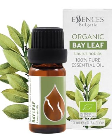 Essences Bulgaria Organic Bay Leaf Essential Oil 1/3 Fl Oz | 10ml | Laurus nobilis | 100% Pure and Natural | Undiluted | Therapeutic Grade | Family Owned Farm | Steam-Distilled | Non-GMO | Vegan