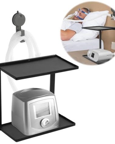 BALAPET Metal CPAP Shelf for Bedside (No CPAP Included),CPAP Hose Holder for Nightstand Supplies for CPAP Organization, Double Iron Shelf Keep Your Desktop Tidy and Protected from Dust.