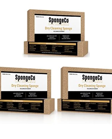 SpongeCo - Dry Cleaning Soot Eraser Sponge - Pet Hair, Smoke, Soot, Dust and Dirt Remover - 3x6x1.5 (3 Pack)