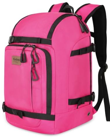 50L Ski Backpack - Water-resistant Ski Boot Bag for Men & Women, Ski Bag with Helmet Holder, Separate Compartments for Goggles, Gloves, Snowboard & Accessories, Durable Ski Carry On Backpack