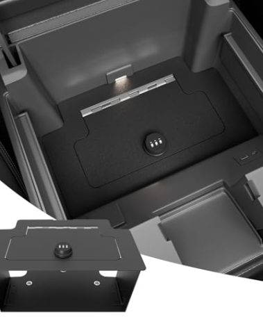 CZmenghe Center Console Safe Vault Compatible with 2023-2025 Chevy Silverado GMC Sierra 1500 Modified 2022 Model Console Safe Organizer Lock Box Replacement for 2022-2025 Chevy Silverado Accessories