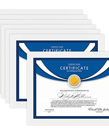 Icona Bay 8.5x11 Diploma Frames (White, 12 Pack), Sturdy Wood Composite Certificate Frame, Sleek Document Frame Bulk, Table Top or Wall Mount, Exclusives Collection