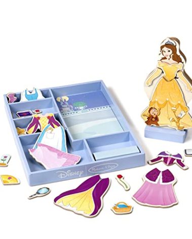 Melissa & Doug Disney Belle Magnetic Dress-Up Wooden Doll Pretend Play Set (30+ pcs)