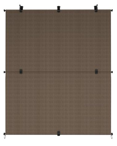 AwnPro 4'W x 6'H Outdoor Shade Blinds Patio Roller Blinds Blackout Shade Outdoor Collapsible Privacy Screen for Gazebo Balcony Porch Carport Patio Window (Brown, Foldable)