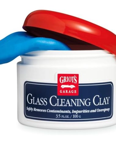 Griot's Garage Glass Cleaning Clay for Car Window, Windshield, Shower Door, Stone, Ceramic Tiles, Removes Oil, Tar, Grease, Water Spots, and More 11049, 3.5oz, Blue