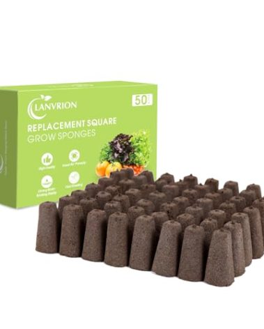 Grow Sponges, Seed Starter Pods Root Growth Sponges Eco-Friendly PH Balanced Square Sponges Replacement Compatible with QYO, LYKO, iDOO IG201Hydroponic Growing System, 50 Pack