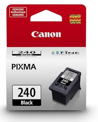 Canon PG-240 Genuine Black Ink Cartridge, Compatible with MG2120/3120/4120, MX512/432/472/372/392/522/532/452, MG2220/3220/4220/3520/3620, TS5120