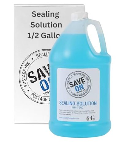 1/2 Gallon (64 oz) Compatible 608-0 E-Z Seal Sealing Solution Envelope Sealer for Mailing Systems - Envelope Seal for Effortless Sealing | Half Gallon