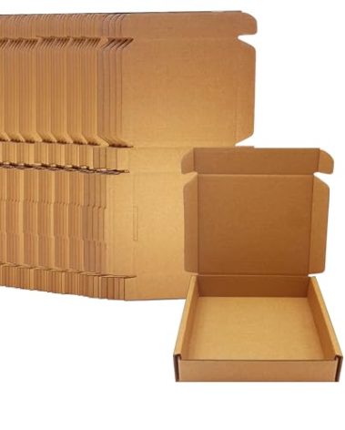 ​​​5x4x1 inch Small Shipping Boxes 50 Pack, Brown Kraft Corrugated Cardboard Mailer Boxes Bulk for Packaging Business Mailing Gift，Mini Mailer Boxes for Packaging Supplies