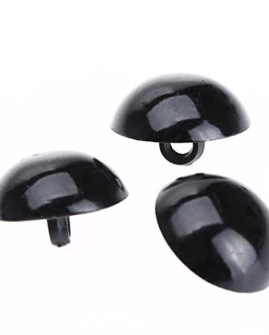dophee 100Pcs Black Plastic Safety Eyes, DIY Craft Eyes Type Mushroom Domed Round Buttons Sewing Shank for Bear Amigurumi Crochet Puppet Plush Stuffed Animals Doll Making - 20mm