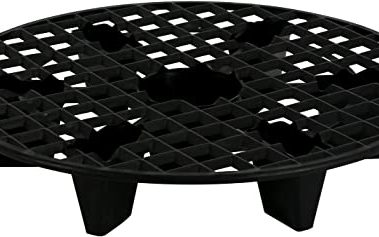 GROWDOTS 13-Inch Natural Pot Elevators for Plants Indoor-Outdoor Stand for Plastic Fabric Pots Elevator Saucer Riser Tray Stand 4-Count