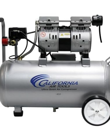 California Air Tools 8010 1.0 HP Ultra Quiet and Oil-Free Air Compressor, 8 Gallon Steel Tank, Lightweight with Wheels, 60 dBA Noise Level