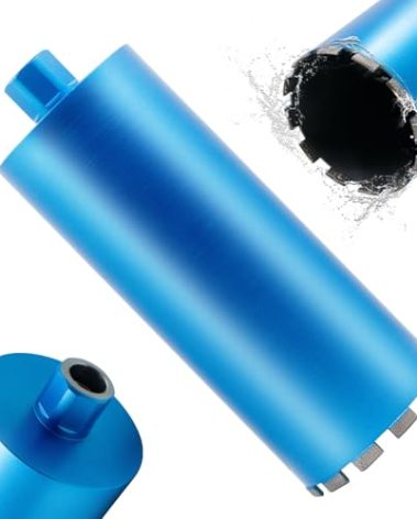 HBKEEN 6" Wet Diamond Core Drill Bits for Concrete with Rebar, Brick, Block, Masonry, 15" Drilling Depth, 1-1/4-7" Thread, Laser-Welded Segments for Construction & DIY Home Renovation