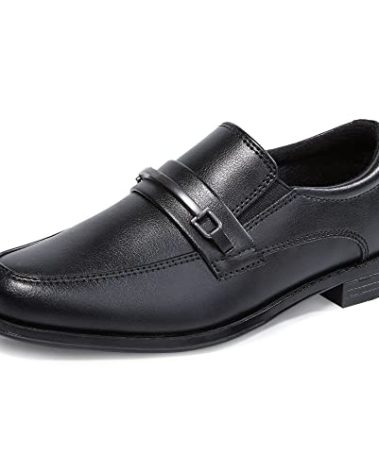 HOMEHOT Boys Dress Shoes Oxford Slip on Loafers (Toddler/littile Kids/Big Kids) Color Black Size 13