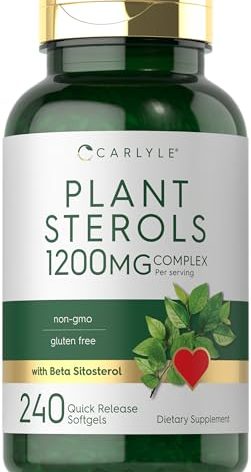 Carlyle Plant Sterols 1200 mg | 240 Ultra Potent Softgel Capsules | Non-GMO and Gluten Free Supplement | with Beta Sitosterol