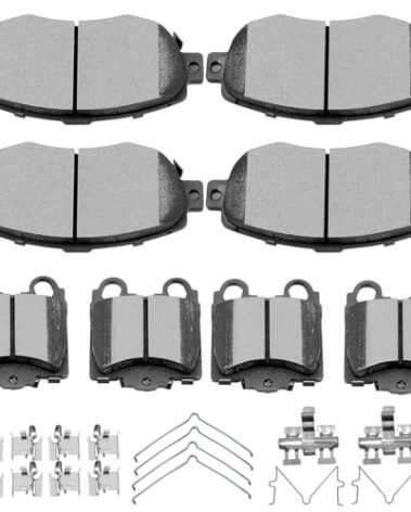 SCITOO Ceramic Front Rear Disc Brake Pad Set fit for 1998-2005 for Lexus GS300, 1998-2000 for Lexus GS400, 2001-2005 for Lexus GS430, 2001-2005 for Lexus IS300, 2002-2010 for Lexus SC430