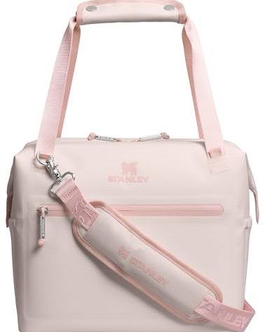 STANLEY All Day Julienne Midi Soft Cooler Bag and Lunch Box 12 Quarts | 20 Can Cooler with Handles and Strap | Stays Cold for Hours | Insulated Travel Bag with Zipper | BPA-Free | Rose Quartz
