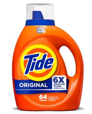 Tide Laundry Detergent Liquid, Original Scent, 64 Loads, 80 FL OZ, Works on 100% of Common Stains, Laundry Soap, Liquid Laundry Detergent