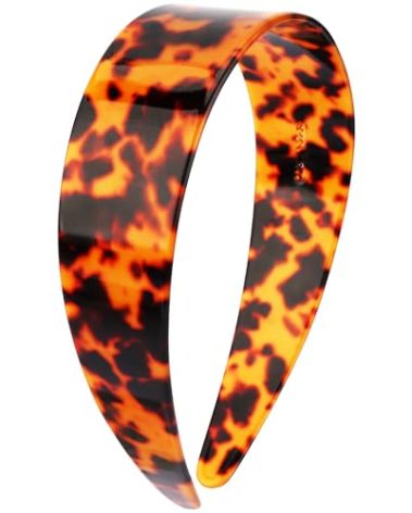 Vovii Tortoise Shell Headband with Teeth for Women, Wide Acetate Leopard Plastic Hair Band for Women's Hair No Headache No Slip