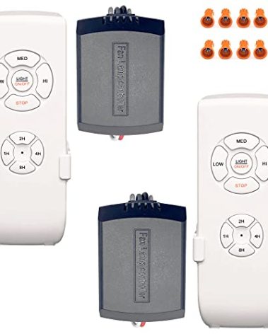 Humpptom 2 Pack Fan Remote Control Kit, Small Size Receiver Ceiling Fan Remote Control Control for Hunter/Harbor Breeze/Westinghouse/Honeywell/Other Ceiling Fan Humpptom Small Size