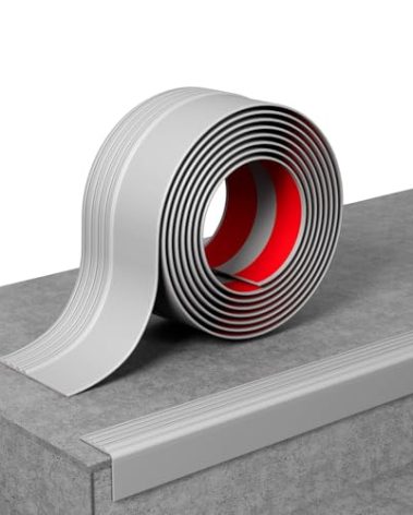 Fancalen Stair Nosing Edge Protector - Peel and Stick Vinyl Wood Plank Floor Tile - Antiskid Non-Slip Stair Steps Trim