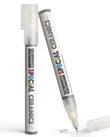 EliteSign Underglaze Pen for Ceramics –Underglaze Markers for Pottery, Art Glaze Pens for Decorating Pottery Bisque, Ultra-fine, Permanent Porcelain Colored Pens, Black（Ultra-Fine Tip）