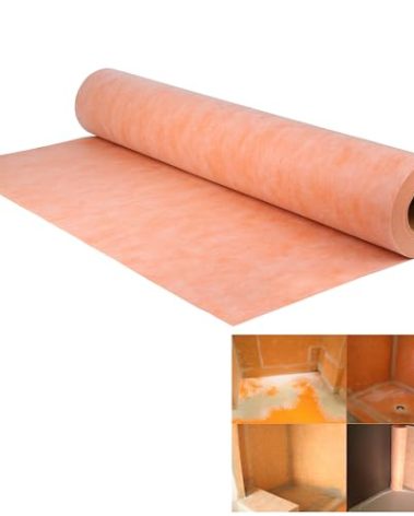 Professional Waterproof Membrane for Shower,- 3.3 FT x 98.5 FT Roll (323 Sq Ft), 23.6 Mil Thick, Superior Waterproofing Solution for Bathroom, Kitchen,Saunas and Wet Areas