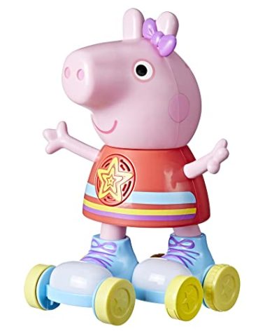 Peppa Pig Disco Peppa Roller Skating Doll, Pull-and-Go Action, 11 Inch Figures, Preschool Toys for 3 Year Old Girls and Boys and Up, with Lights, Speech, and Music