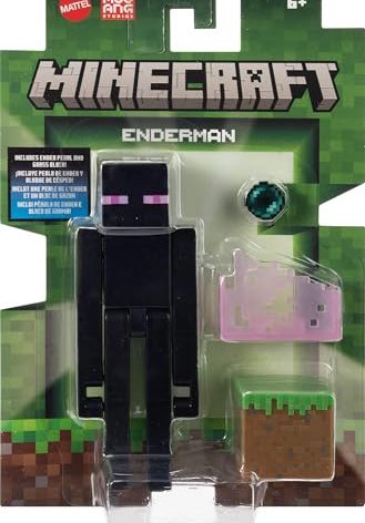 Mattel Minecraft Action Figures & Accessories Set, 3.25-inch Scale Collectible Toys with Pixelated Design (Characters May Vary)