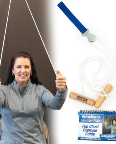 RangeMaster Over the Door Shoulder Pulley │ Physical Therapy Shoulder Tool │ Helps Enhance Range of Motion for Shoulder Pain and Surgery Recovery │ Web Strap Attachment