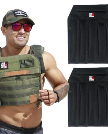 Unbrokenshop.com Sand Plates for Weight Vest - Excellent for Mobility, Ergonomic, Adjustable and Portable - Perfect Weights to Add to Your Vest For Fitness Exercise (Pair)