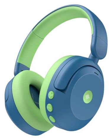 iClever BTH20 Active Noise Cancelling Headphones for Kids, 60H Play Time,Type C Fast Charging, Safe Volume 80dBA, Bluetooth5.4, Award-Winning Kids Headphones Wireless for iPad Tablet Airplane, Blue