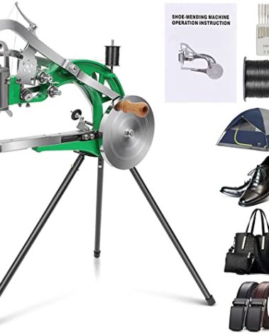 Leather Cobbler Machine Cobbler Sewing Machine, Shoe Repair Machine with Manual Dual Cotton Nylon Line Sewing Machine for Upsolery, Clothes, Zippers and Tents