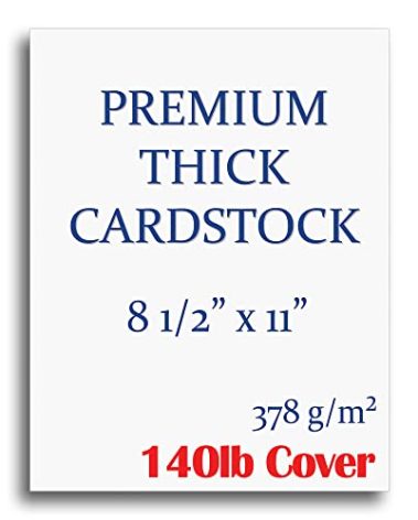 Extra Heavy Duty 140lb Cover Cardstock - Bright White - 379gsm 18pt Thick Paper - 8-1/2" x 11" (50 Sheets Pack)