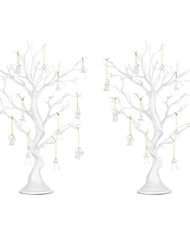 Nuptio Artificial Trees Decorative Trees: 2 Pcs White Twig Trees 22.8in Tall Halloween Decorations Wedding Centerpiece for Tables Fake Easter Tree for Christmas Thanksgiving Birthday Party Decor